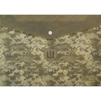 Папка на кнопці, A4, серії Military, непрозора, пластикова, хакі