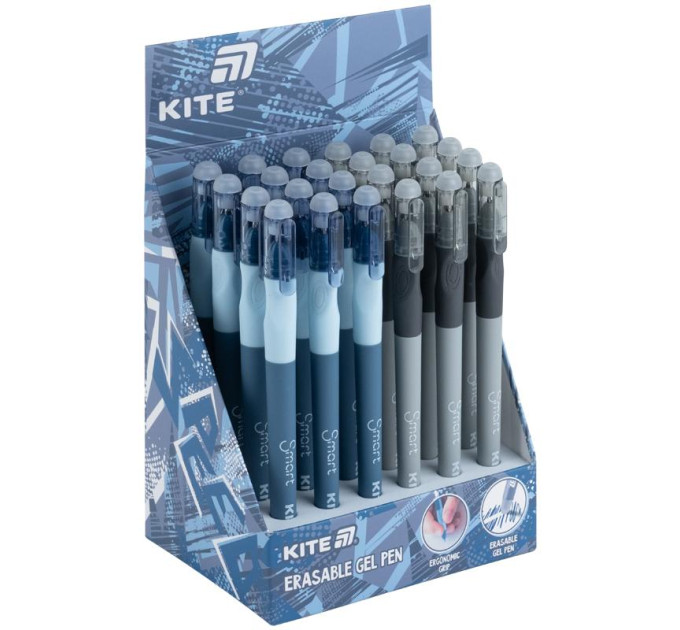 Ручка гелевая Kite Smart 4 пиши-стирай синяя Гелевая ручка синего цвета Ручка для письма