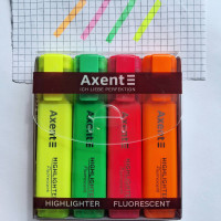 Маркер текстовий Highlighter 2537-A, 1-5 мм клиноподібний, набір з 4-х неонових кольорів.