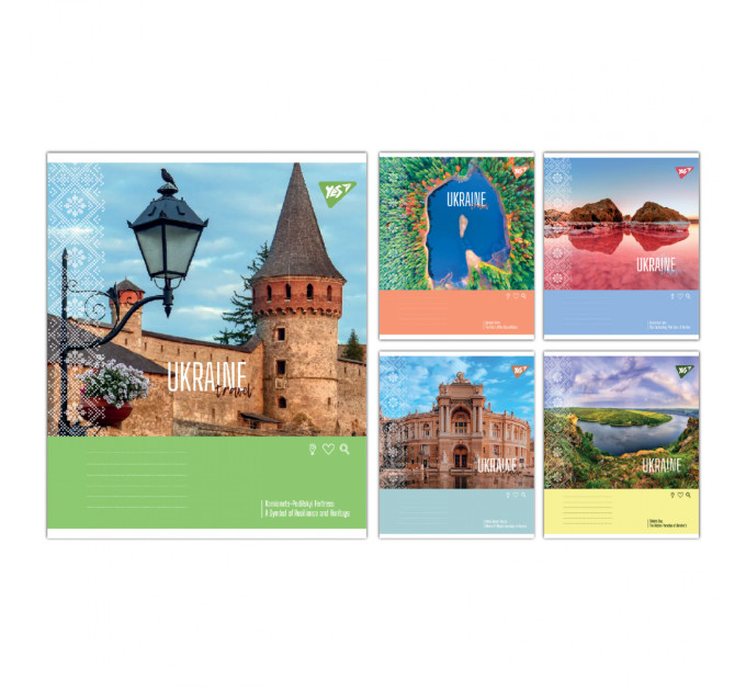 Тетрадь ученическая А5, 24 листа, клетка Ukraine travel