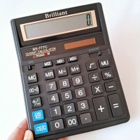 Калькулятор бухгалтерський Brilliant BS-777C, 12 розрядів, чорний Аналог Citizen SDC-888