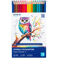 Олівці кольорові м’які Kite Classic, 18 шт, шестигранні