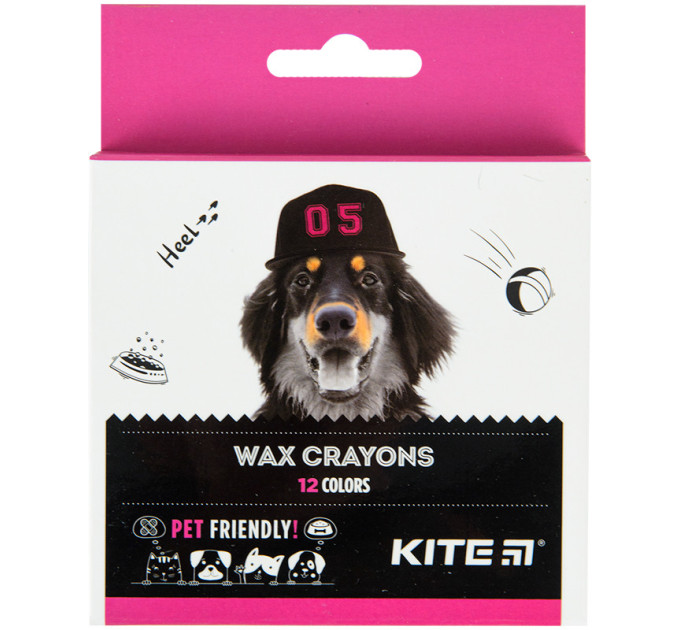 Олівці воскові Kite Dogs, 12 кольорів