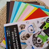 Картон кольоровий A4 Kite Dogs, двосторонній, 10 аркушів, 10 кольорів
