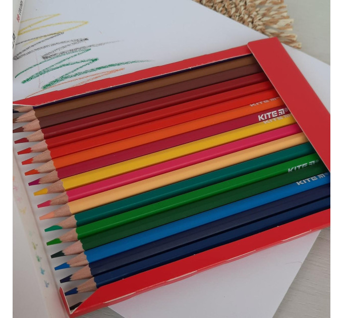 Олівці кольорові м’які Kite Classic, 18 шт, шестигранні