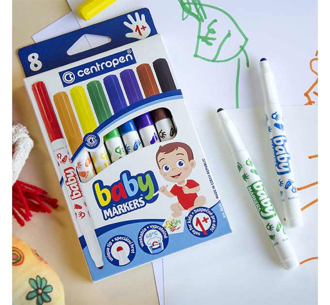 Фломастери Baby 8660, набір 8 шт., для дітей від 1 року