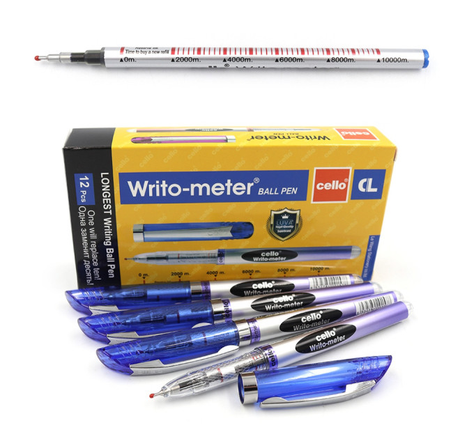 Стержень синий для 10 км ручки, масляный Cello Writo-meter , 0,5мм, инд.упаковка, 118мм, синий