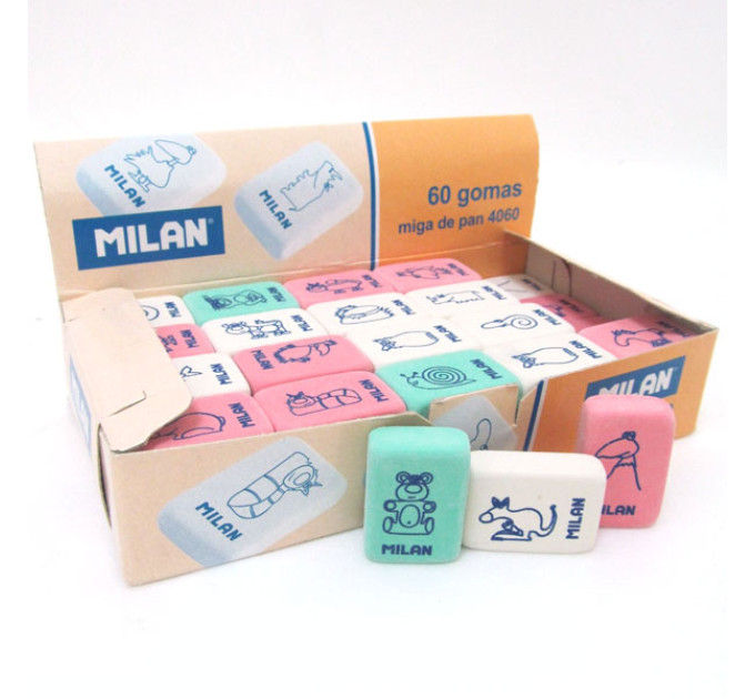 Гумка м’яка Milan 4080, прямокутна, синтетичний каучук, для олівців