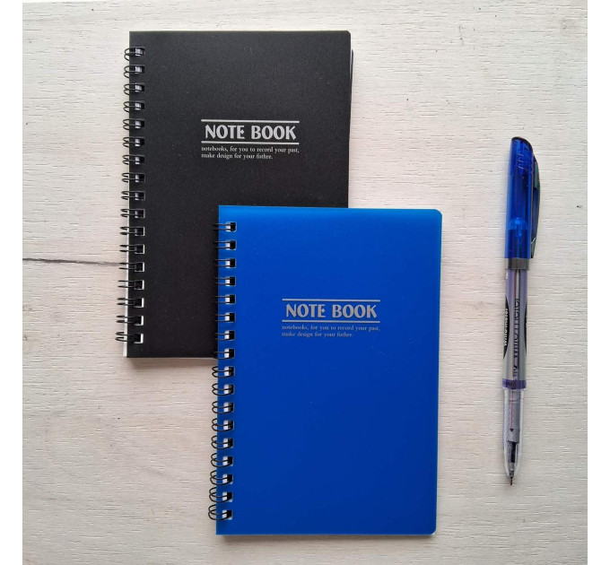 Тетрадь для записей "Note book", А6, 40 л., клетка, на спирали сбоку, пластиковая обложка, микс