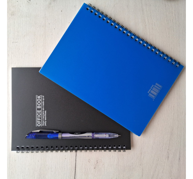 Тетрадь для записей "Office book", А5, 40 л., клетка, на спирали сбоку, пластиковая обложка, микс