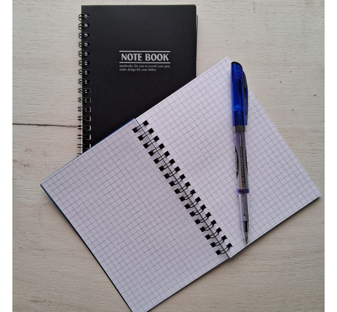 Тетрадь для записей "Note book", А6, 40 л., клетка, на спирали сбоку, пластиковая обложка, микс