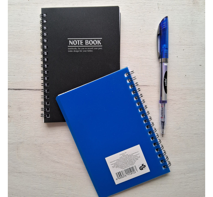 Тетрадь для записей "Note book", А6, 40 л., клетка, на спирали сбоку, пластиковая обложка, микс