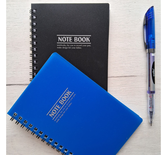 Тетрадь для записей "Note book", А6, 40 л., клетка, на спирали сбоку, пластиковая обложка, микс