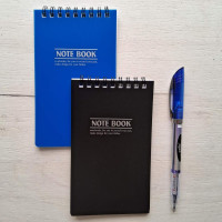 Блокнот для записів "Note book", А6, 40 л., клітка, на спіралі зверху, пластикова обкладинка, мікс