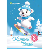 Картон білий A4 Fresh Up, односторонній, 8 аркушів, 230 г/м²