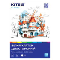Картон білий двосторонній A4 Kite, 10 аркушів