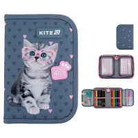 Пенал шкільний з наповненням Kite SP25-622-1 Studio Pets, 1 відділення, 2 відвороти