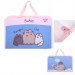 Папка-портфель А4+ Pusheen на молнии с тканевыми ручками