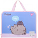 Папка-портфель А4+ Pusheen на молнии с тканевыми ручками