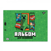 Альбом для малювання YES A4, 12 арк., скоба з перфорацією, Minecraft Boom