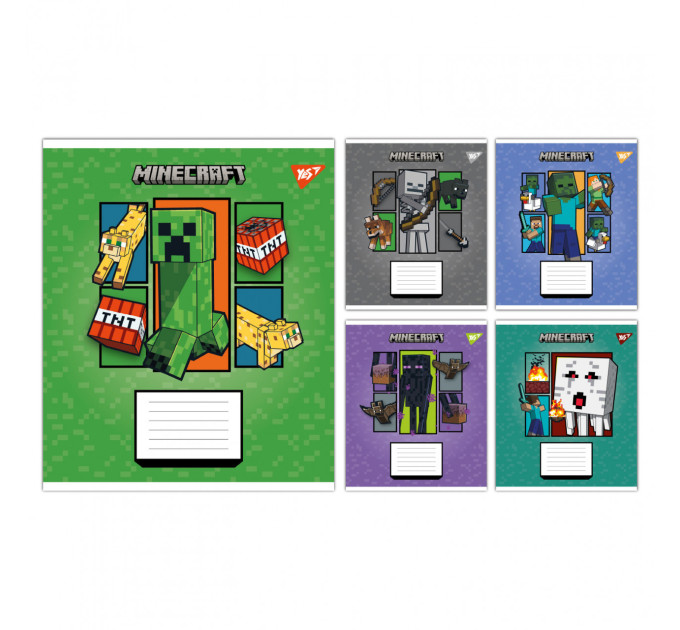 Тетрадь ученическая Yes Minecraft Arrows, А5, 24 л., клетка