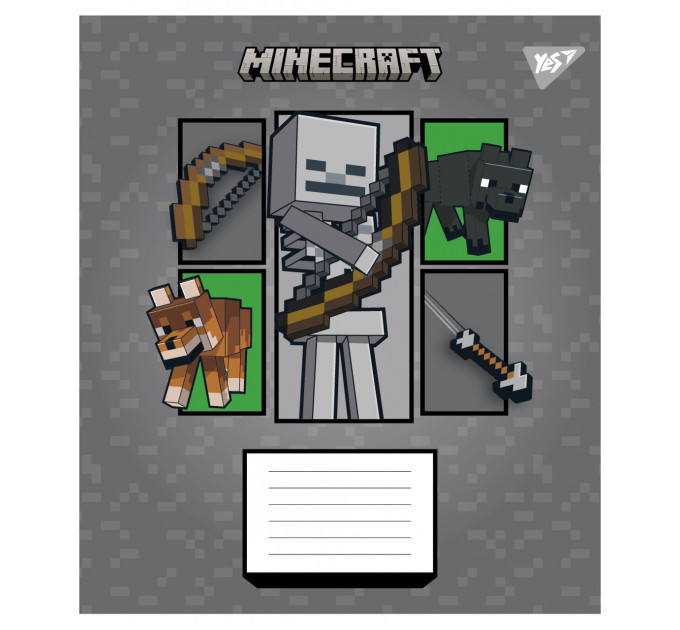 Тетрадь ученическая Yes Minecraft Arrows, А5, 24 л., клетка