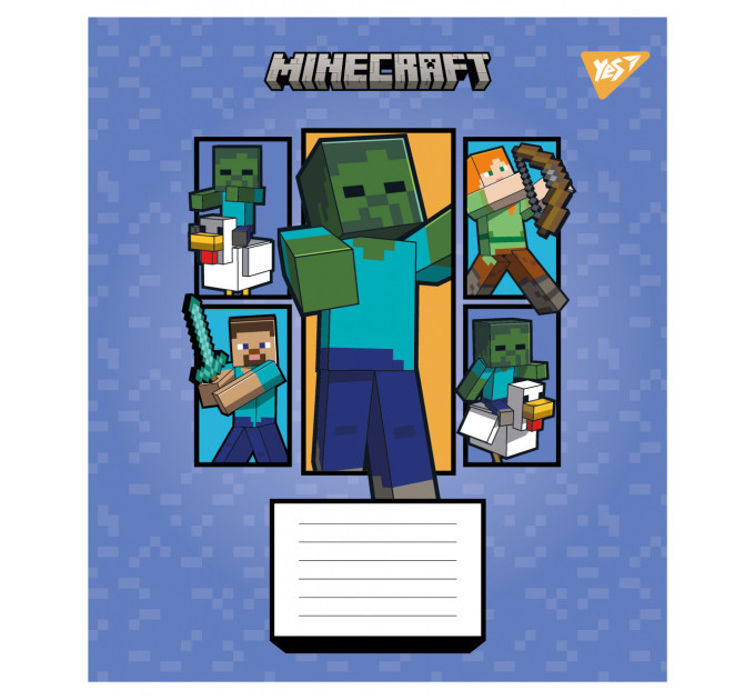 Тетрадь ученическая Yes Minecraft Arrows, А5, 24 л., клетка
