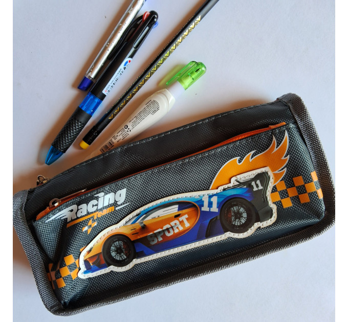 Пенал школьный текстильный Racing, 21×9.5×3.5 см, 2 отделения