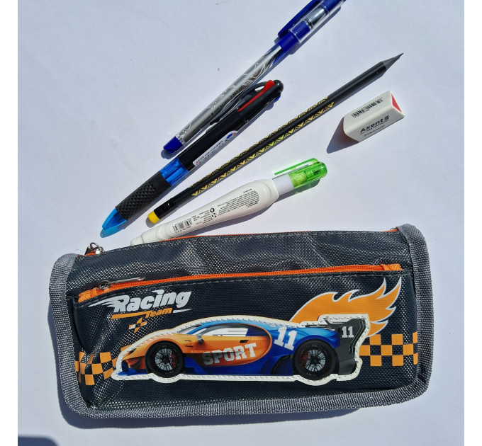 Пенал школьный текстильный Racing, 21×9.5×3.5 см, 2 отделения