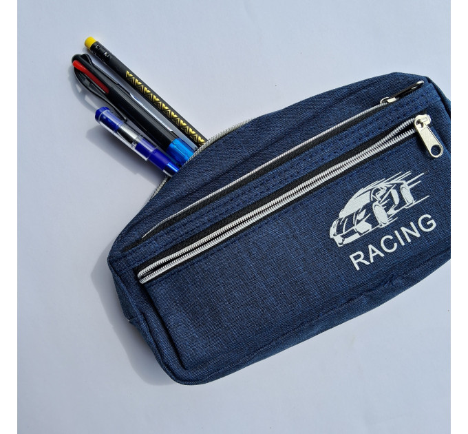 Пенал школьный текстильный Racing, 21×9×4.5 см, 3 отделения
