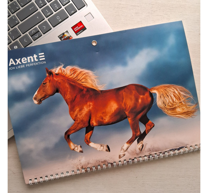 Календарь настенный квартальный 2026г, 3 пружины, Horses