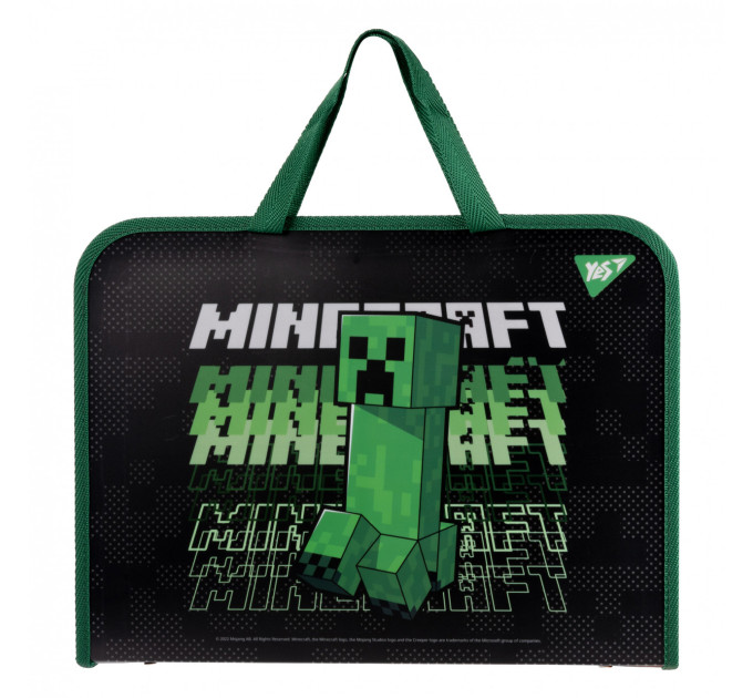 Папка-портфель Yes Minecraft на молнии, 1 отделение, пластиковая, для мальчика