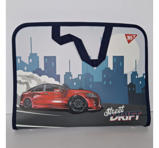 Папка-портфель Yes Drift Attack на молнии, 1 отделение, пластиковая