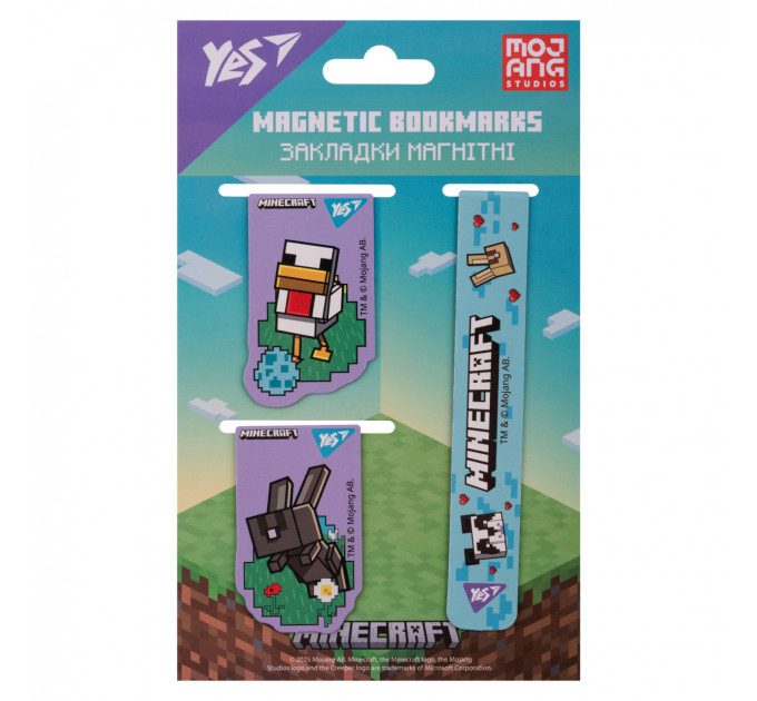 Набор магнитных закладок-индикаторов Minecraft Spring, 3 шт Магнитные закладки для книг