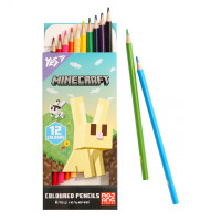Олівці кольорові Yes Minecraft Spring 12шт  Кольорові олівці для дітей Різнокольорові олівці