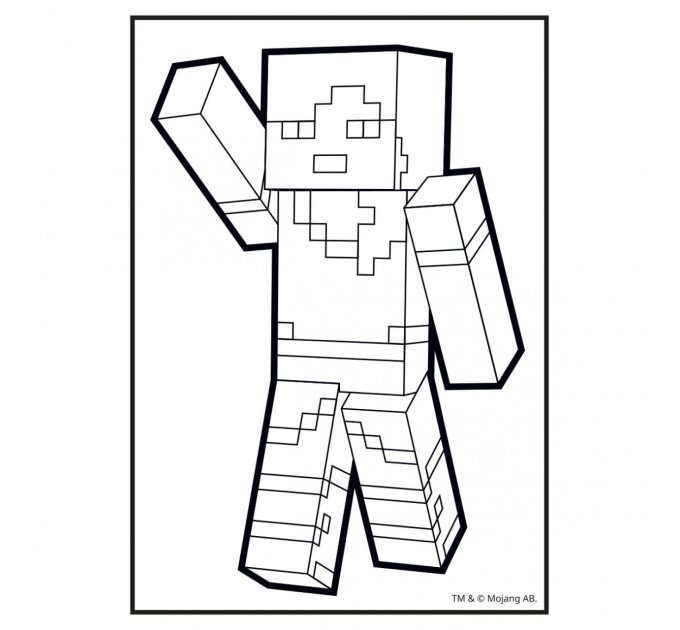 Раскраска А4 Minecraft с наклейками 8 страниц Раскраска для мальчиков