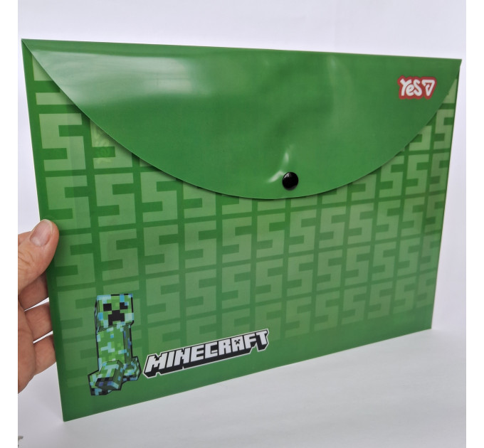 Папка-конверт A4 на кнопке Minecraft Creeper Папка для факультативных занятий