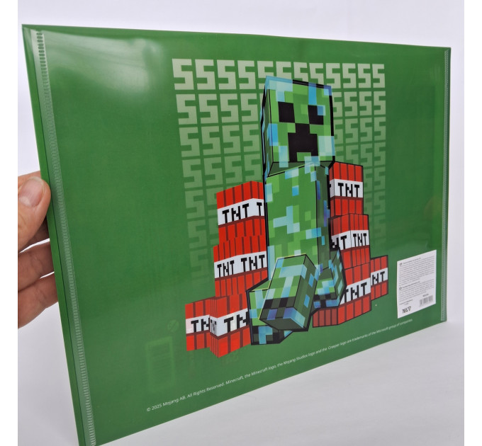 Папка-конверт A4 на кнопке Minecraft Creeper Папка для факультативных занятий