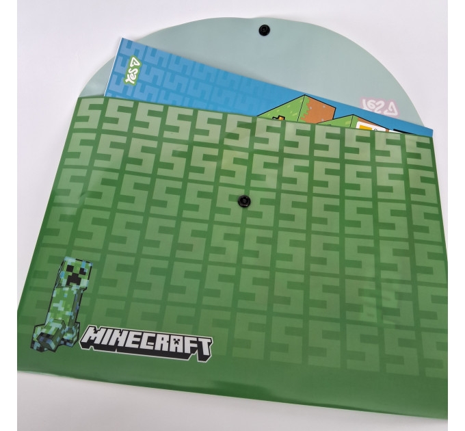 Папка-конверт A4 на кнопке Minecraft Creeper Папка для факультативных занятий
