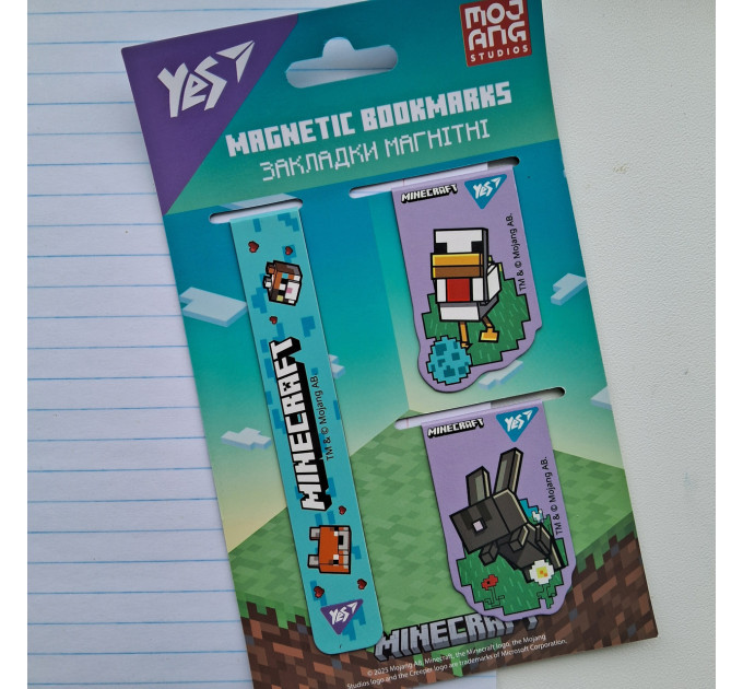 Набор магнитных закладок-индикаторов Minecraft Spring, 3 шт Магнитные закладки для книг