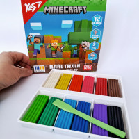 Пластилін Yes Minecraft 12 кольорів 240 г Пластилін для ліплення М'який пластилін для дітей