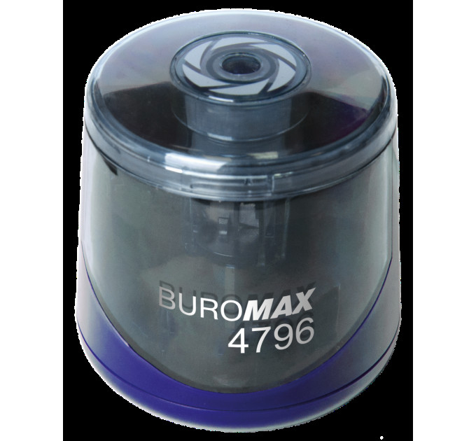 Точилка Buromax автоматическая, 1 отверстие, с контейнером, синяя Точилка для карандашей