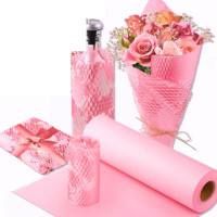Папір пакувальний стільниковий 30см х 50м, в рулоні PINK/рожева