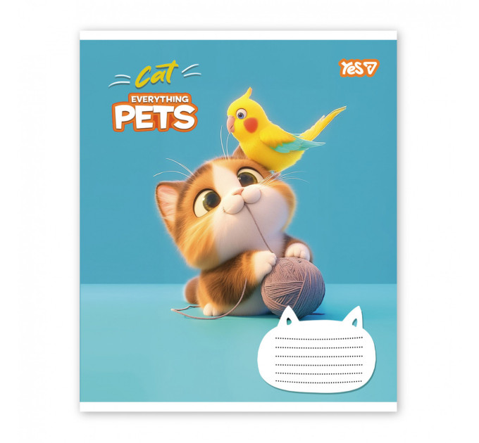 Тетрадь ученическая Yes Cat and pets А5 12 листов, клетка