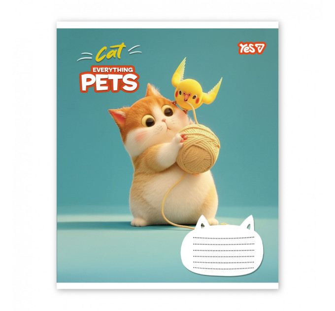 Тетрадь ученическая Yes Cat and pets А5 12 листов, клетка