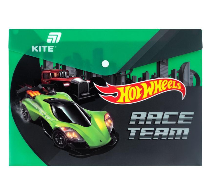Папка-конверт A4 на кнопке Kite Hot Wheels Папка для факультативных занятий