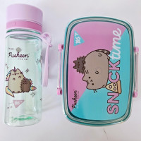 Комплект посуду Pusheen для школи: пляшечка для води 400 мл,+ ланчбокс 750 мл, для дівчинки
