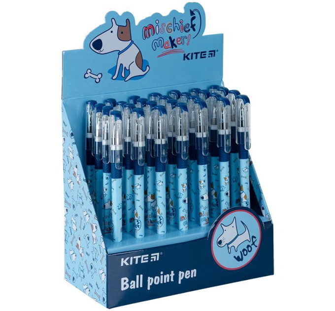 Ручка шариковая Kite Dog синяя Ручка для мальчиков