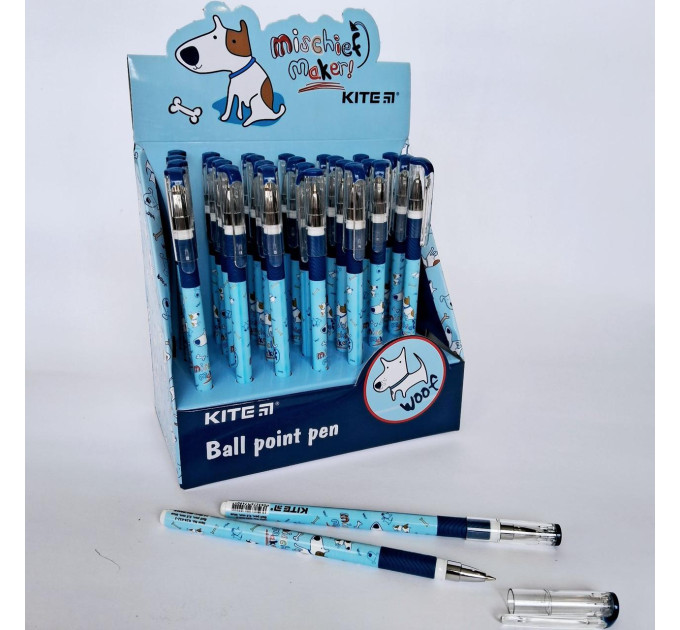 Ручка шариковая Kite Dog синяя Ручка для мальчиков
