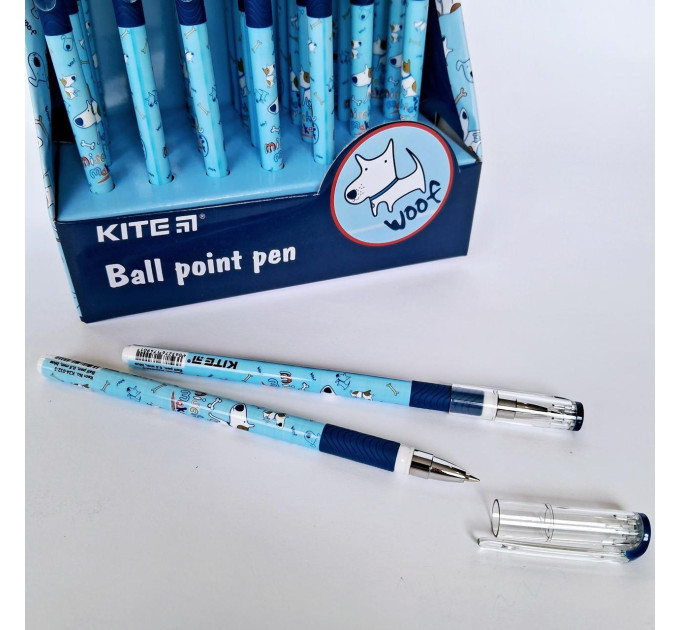 Ручка шариковая Kite Dog синяя Ручка для мальчиков